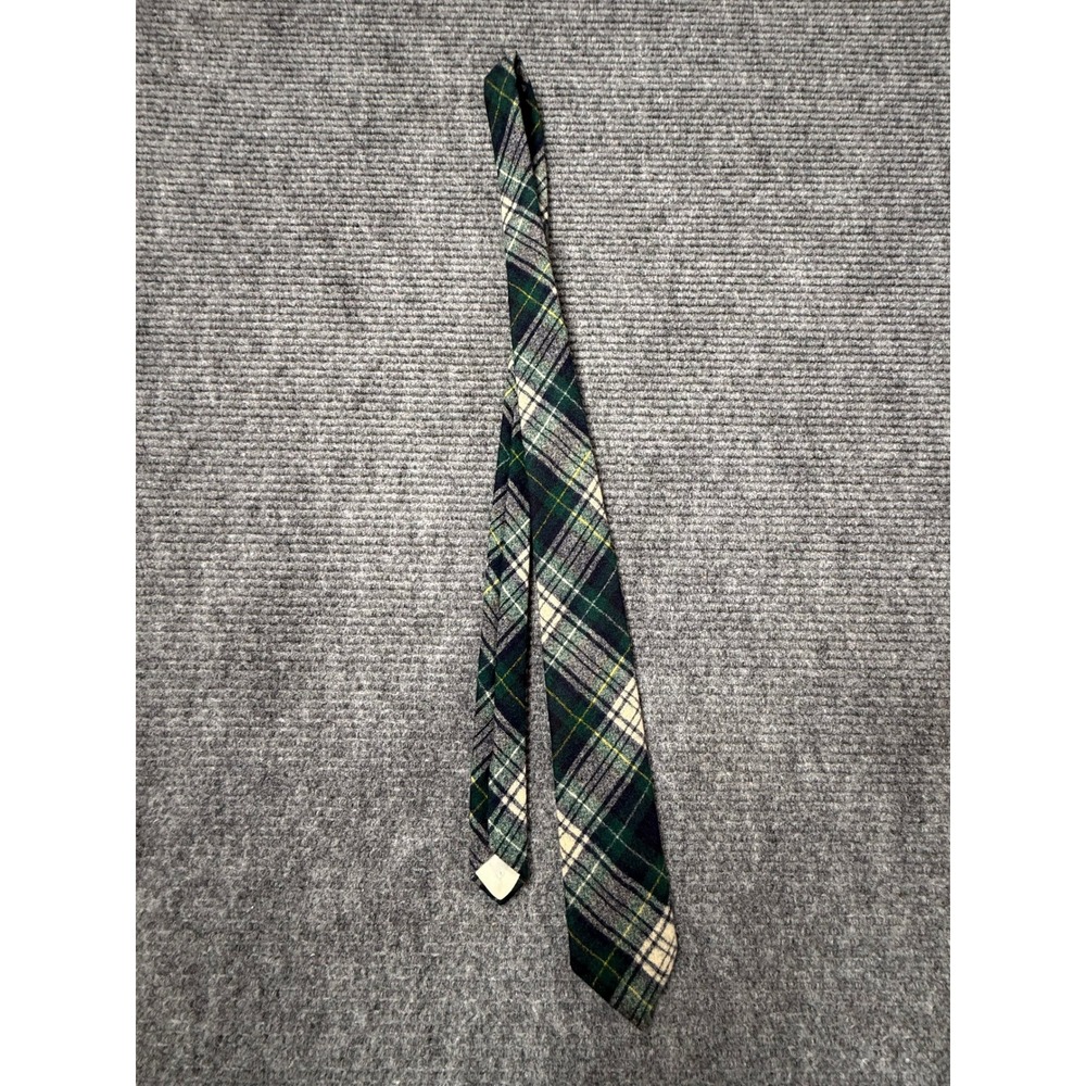 Pendleton Necktie Mens OS Green Excellent Plaid 100% Virgin Wool Heritage Tie